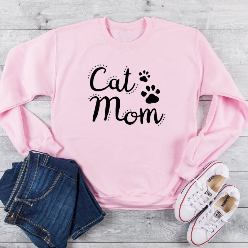 Cat cat paw print lady sweater