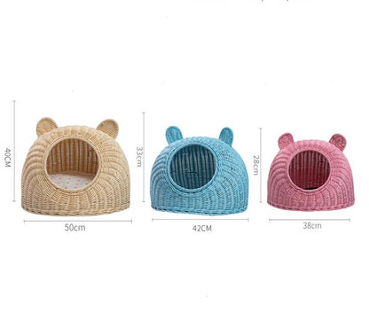 Semi-enclosed Pet Shelter Hand-knitted Cat House