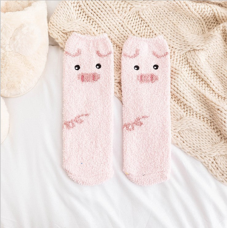 Cute Cartoon Animal Thickened Warm Women&