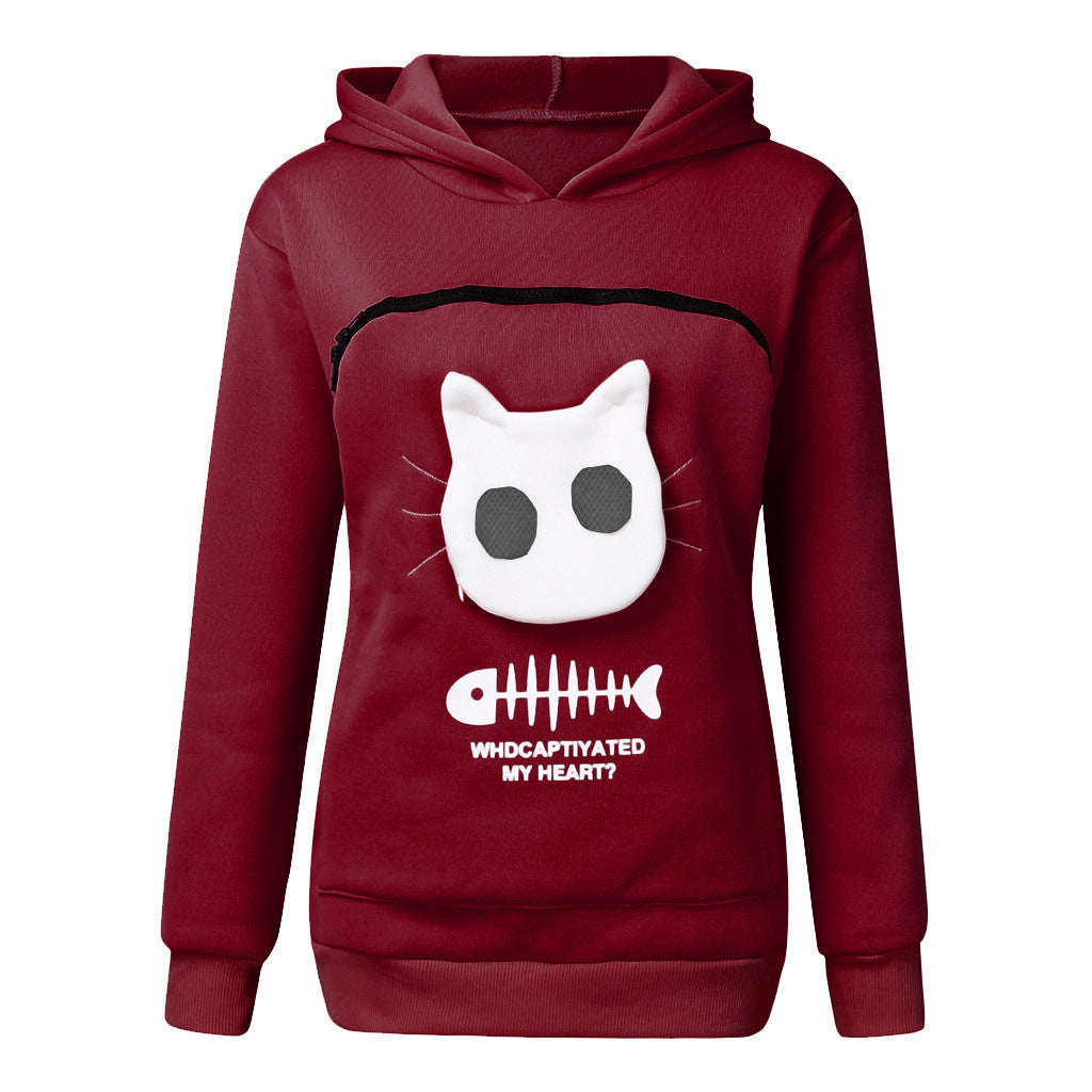 Cat print hoodie