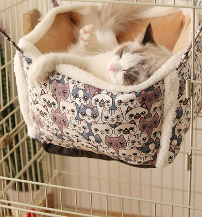 Cat Hammock Hanging Nest Semi-Enclosed Cat Cage Hammock Cat Nest