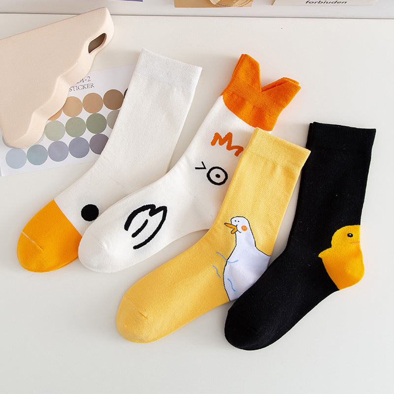 Creative three-dimensional duck female tide socks