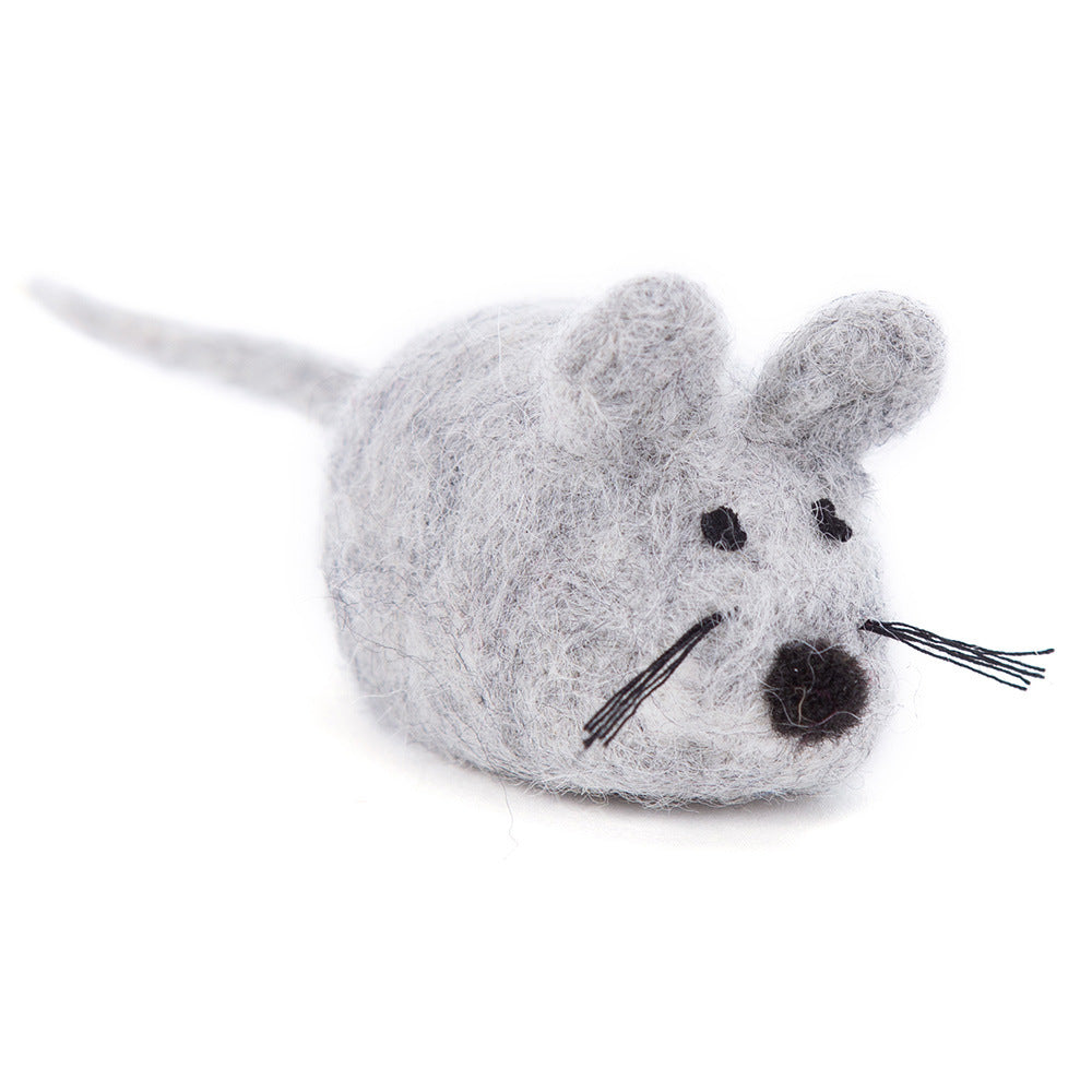 Cat Toy Felt  Wool Cartoon Mouse Tease Toy