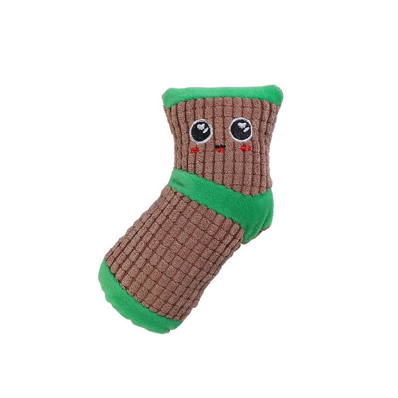 Cartoon Sock Pet Plush Sound Toy