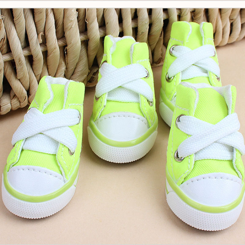 Canvas Candy Color Teddy Small Dog Pet Shoes