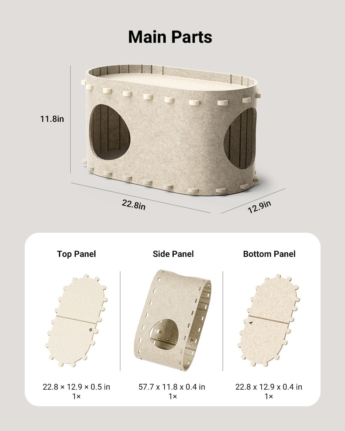 Cat House For Indoor Cats Cat Bed Cave For Multiple Scratch Resistant Peekaboo Cat Caves Foldable Cat Tunnel Enclosed Bed