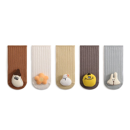 Cute Cartoon Doll Middle Tube Cotton Socks Non-slip