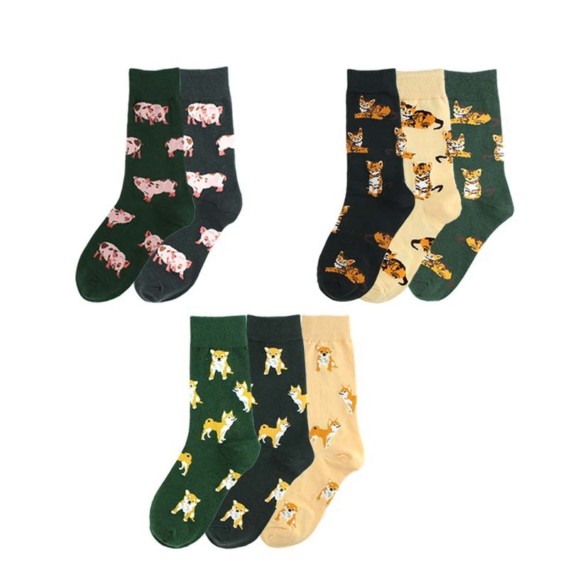 New Cute Pet Cute Shiba Inu Orange Tabby Cat Cute Pig Cotton Socks