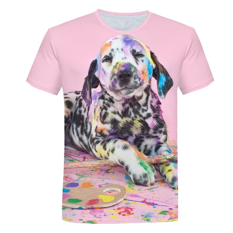 Children Print Personality Cute Puppy Round Neck