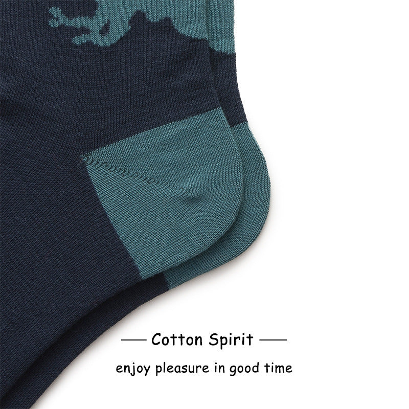 Cotton Spirit Cartoon Dinosaur Pattern Couple Socks