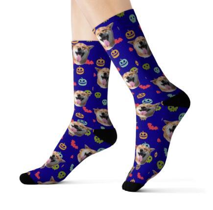 Pet head print socks