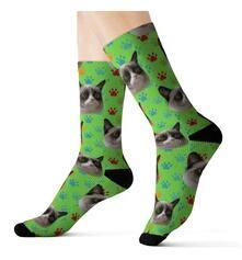 Pet head print socks