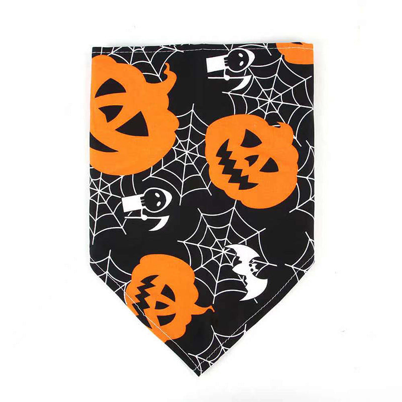 Pet Halloween Dog Saliva Scarf Bib Decoration Dog Collar Cat Skull Triangle Scarf