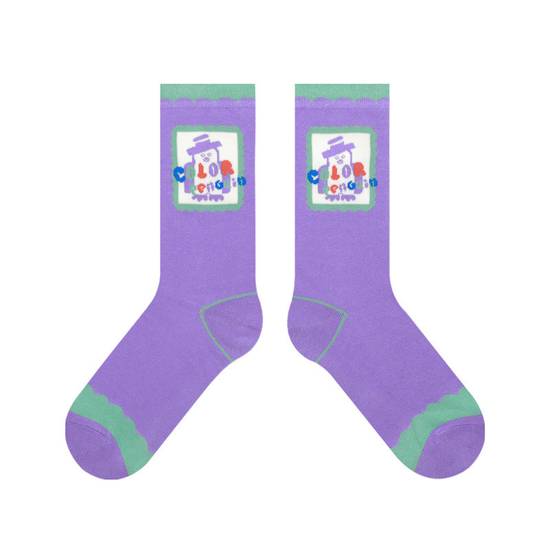 Cute Socks Trend Animal Penguin Illustration