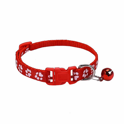 Dog Footprint Printing Applique Bell Collar