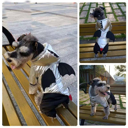 Halloween Funny Bat Silver Pet Cotton Coat