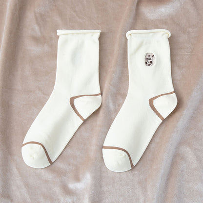 Cotton Socks, Korean Style Trendy Socks, Autumn Thin Style