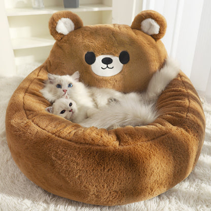 Cute Cat Bed For Indoor Cute Cat Dog Bed Tent With Removable Washable Cushioned Cat Cave Dog Bed Calming Fluffy Plush Dog Bed Puppy Bed Hug Sleep Cuddle Pet Bed