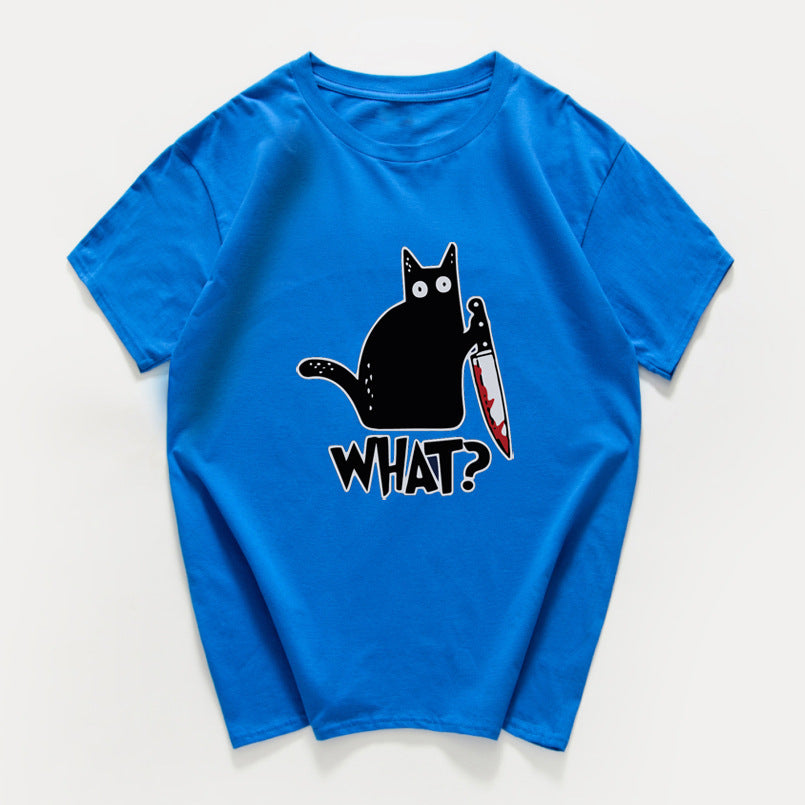 Cat knives print T-shirt