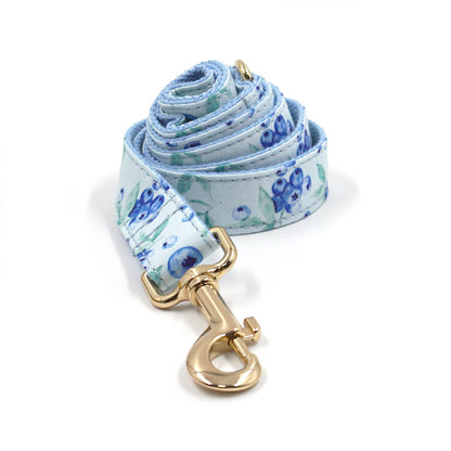 Cute Blueberry Print Pet Out Chest And Back Leash Set