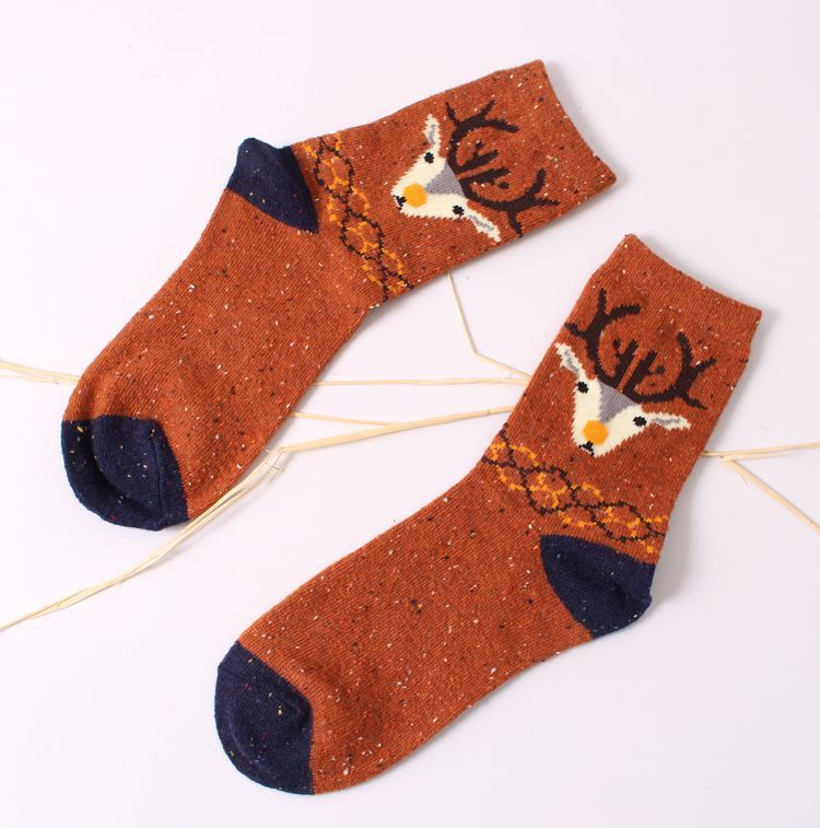 Cute Cartoon Warm Sen Elk Elephant Tube Socks