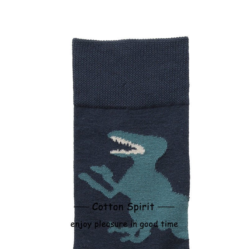 Cotton Spirit Cartoon Dinosaur Pattern Couple Socks