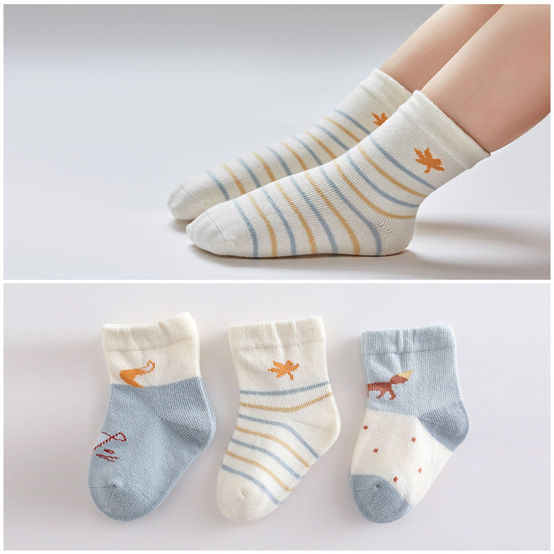 Boys And Girls Short Tube Cartoon Animal Jacquard Socks