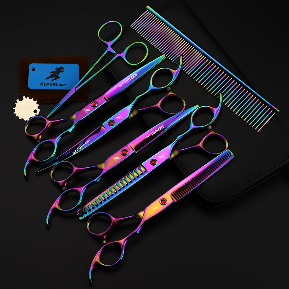 Electroplating Color 5 Pack Pet Grooming Scissors