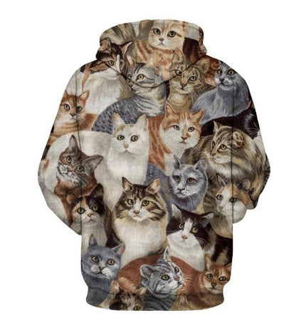 Crazy Cat Crowd 3D Hoodie