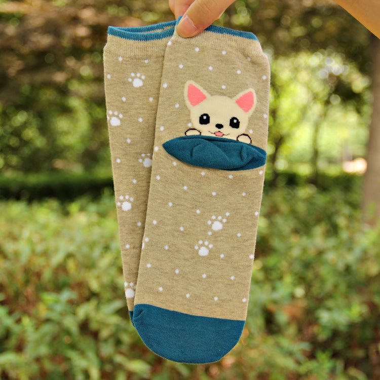 Cute Heel Puppy Cotton Socks Cartoon Socks