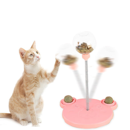 Pet Feeder Cat Toy Pets Leaking Food Ball Self-Playing Tumbler Funny Swing Feeder Puzzle Toys Playing Training Dispenser Bowl