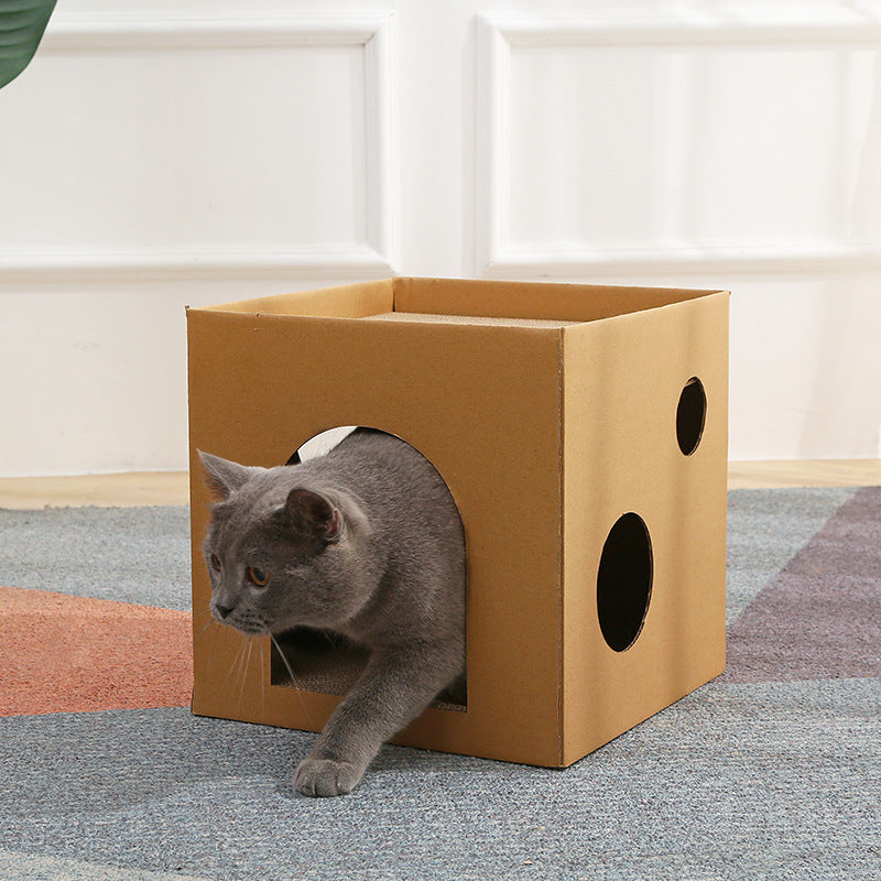 Diy Meow Star Human Products Corrugated Paper Cat House Bench Nest