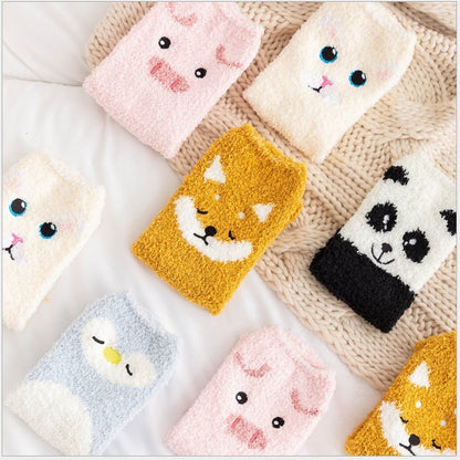 Cute Cartoon Animal Thickened Warm Women&