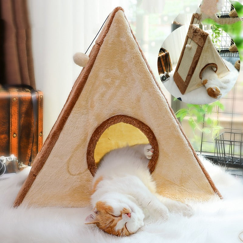 Closed Type Warm Cat House In Winter