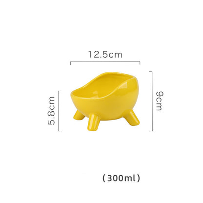 Cat Food Bowl For Cats And Small Dog  Four-Legs Ceramic Cat Food And Water Bowls For Indoor Cute Cat Stability Food Dish