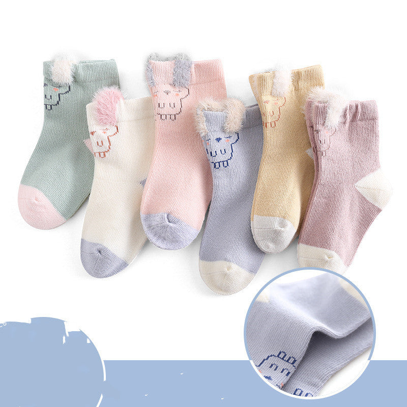 Cartoon Animal Plush Cotton Baby Socks