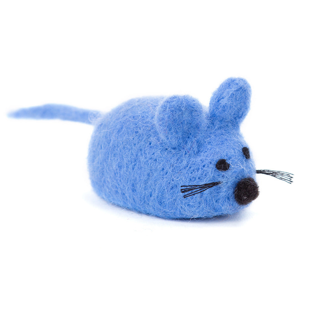 Cat Toy Felt  Wool Cartoon Mouse Tease Toy