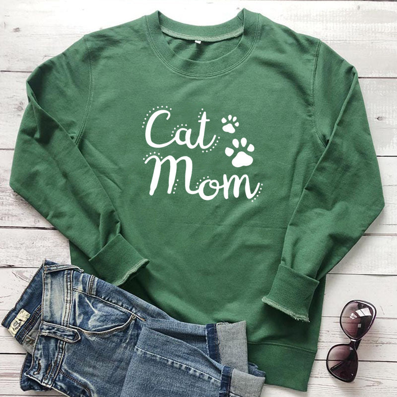 Cat cat paw print lady sweater