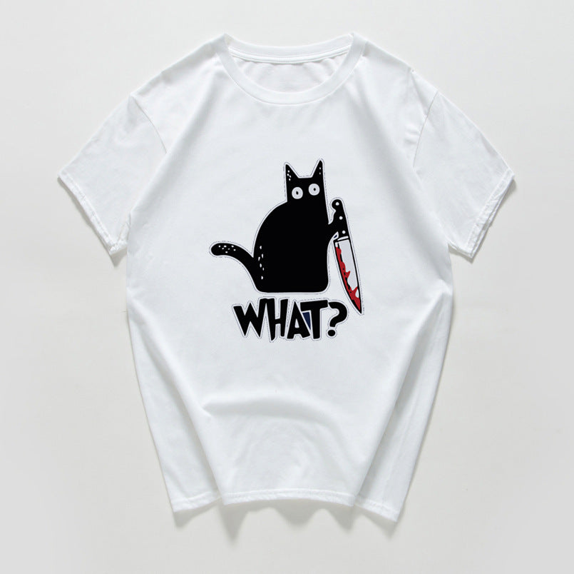 Cat knives print T-shirt