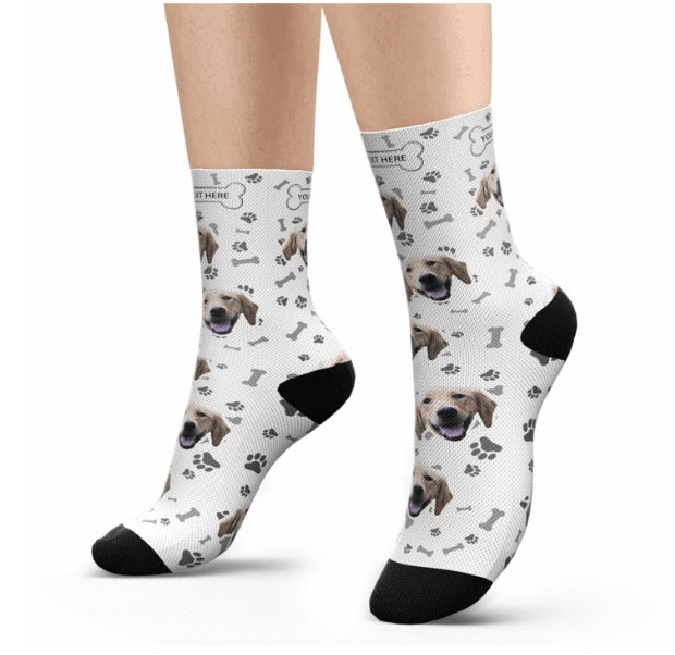 Pet head print socks