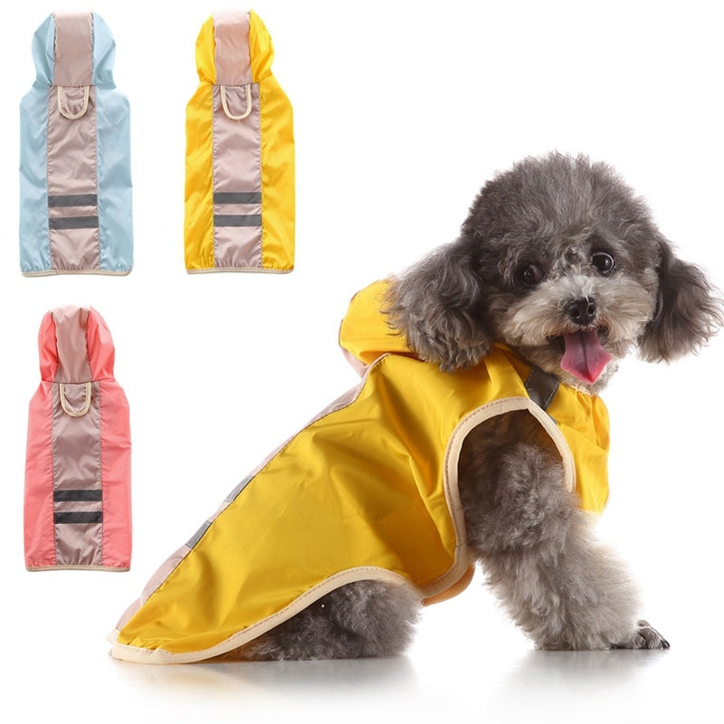 Dog reflective raincoat pet clothes