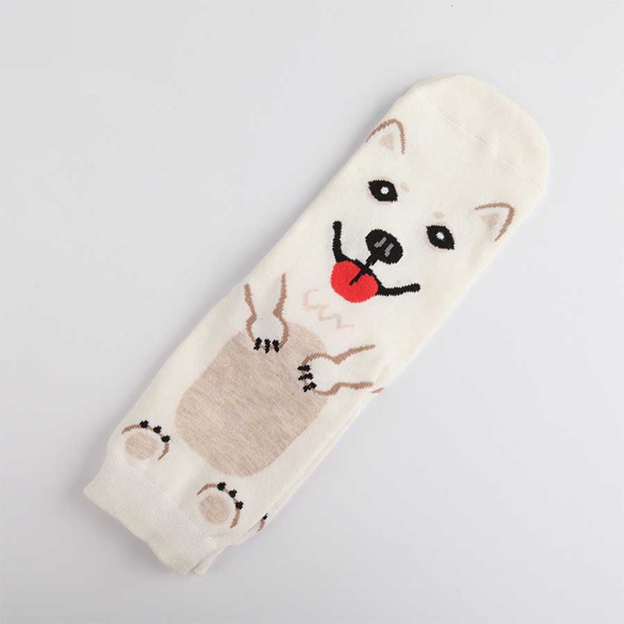 Cute cartoon dog expression female socks