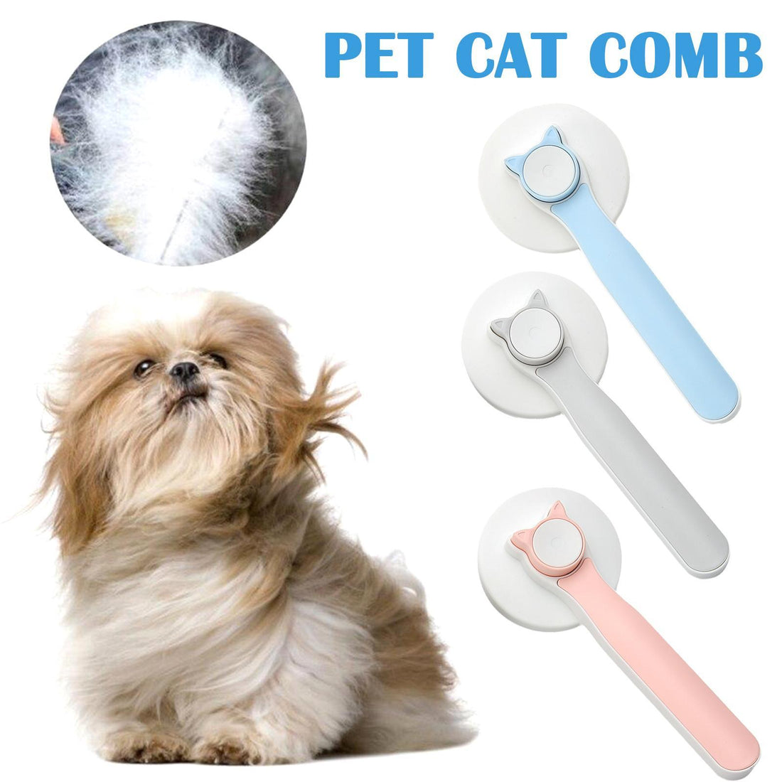 Pet Self Cleaning Cat Brushes, Cat Grooming Brush For Dogs Cats For Long Haired &amp; Short Hair Gently To Remove Loose Undercoat, Mats Tangled