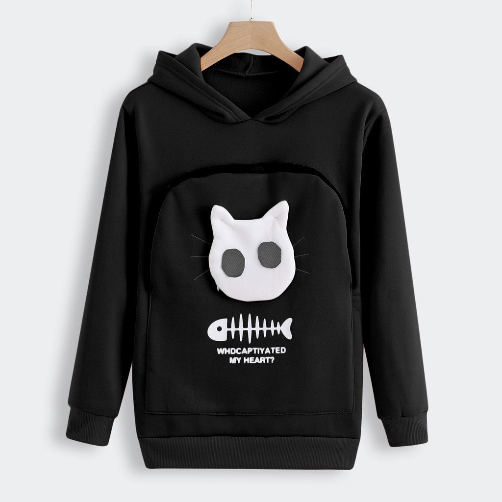 Cat print hoodie