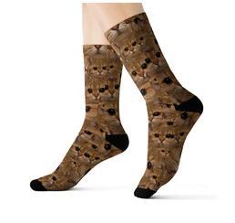 Pet head print socks