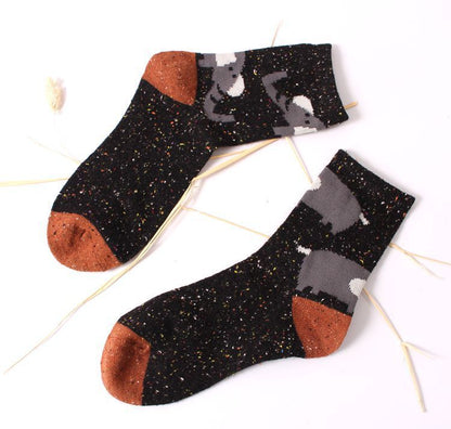 Cute Cartoon Warm Sen Elk Elephant Tube Socks