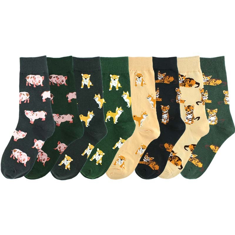 New Cute Pet Cute Shiba Inu Orange Tabby Cat Cute Pig Cotton Socks