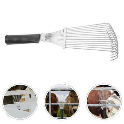 Dematting Brush Rake Comb Pet Comb Rake Comb Grooming Brush Hand Undercoat Scrubber Pet Combing Kit For Horses Grooming Rake Dogs Dog Rake