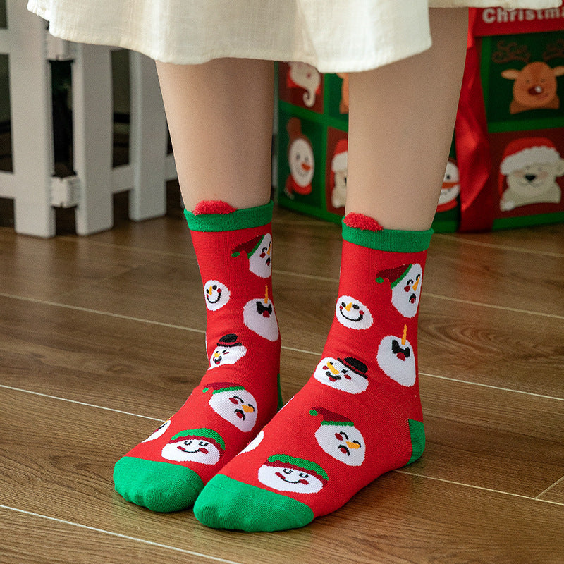 Cotton Ladies Cartoon Christmas Socks Funny Halloween Stereo Ears