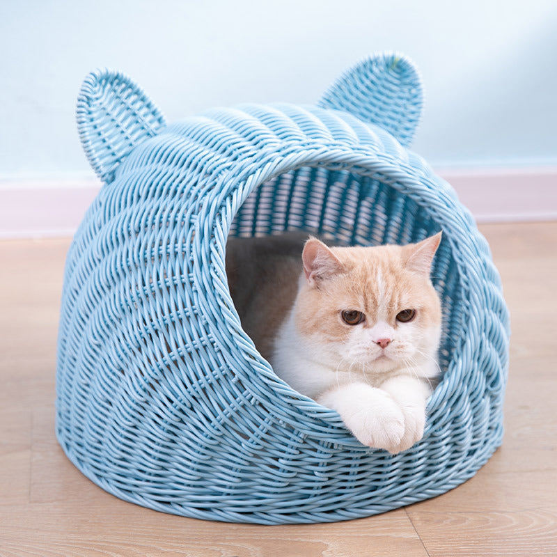 Semi-enclosed Pet Shelter Hand-knitted Cat House